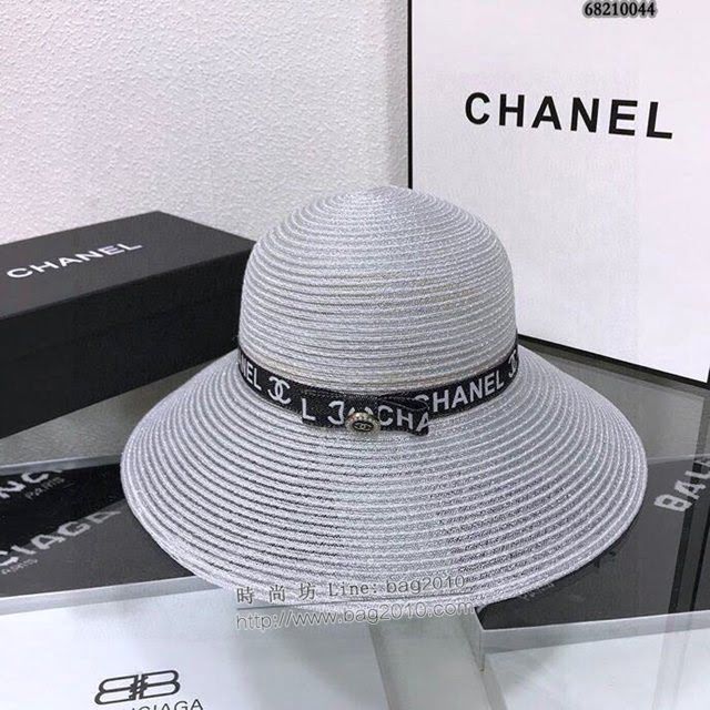 Chanel女士帽子 香奈兒簡約絲帶草編草帽盆帽禮帽  mm1404